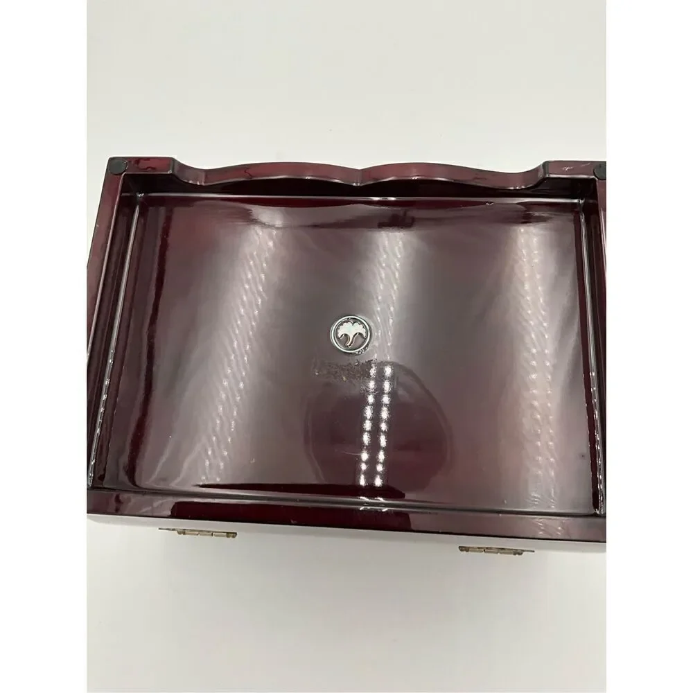 VINTAGE Mother Of Pearl Inlay Wooden Jewelry Box